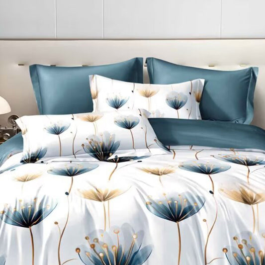 3-piece Set Of Simple And Fresh Blue And White Floral Duvet Cover, Polyester Bedroom Decoration Bedding Set Twin Full Queen King Size