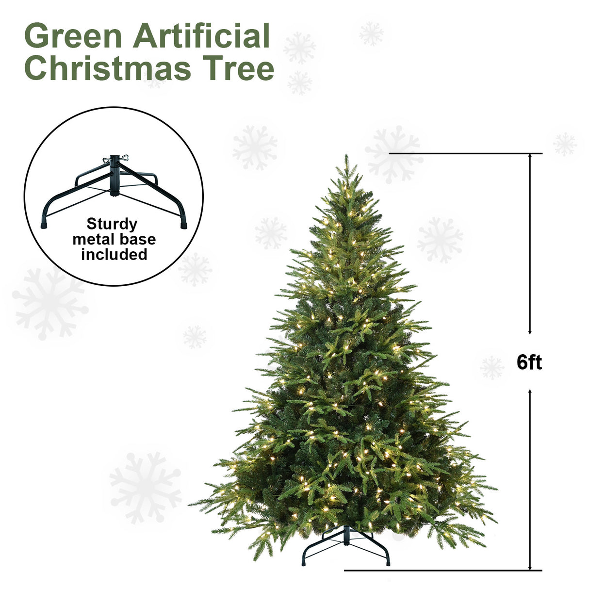 PVC Christmas Tree, Christmas Decorations, Green, With Lights - CJDS - CC