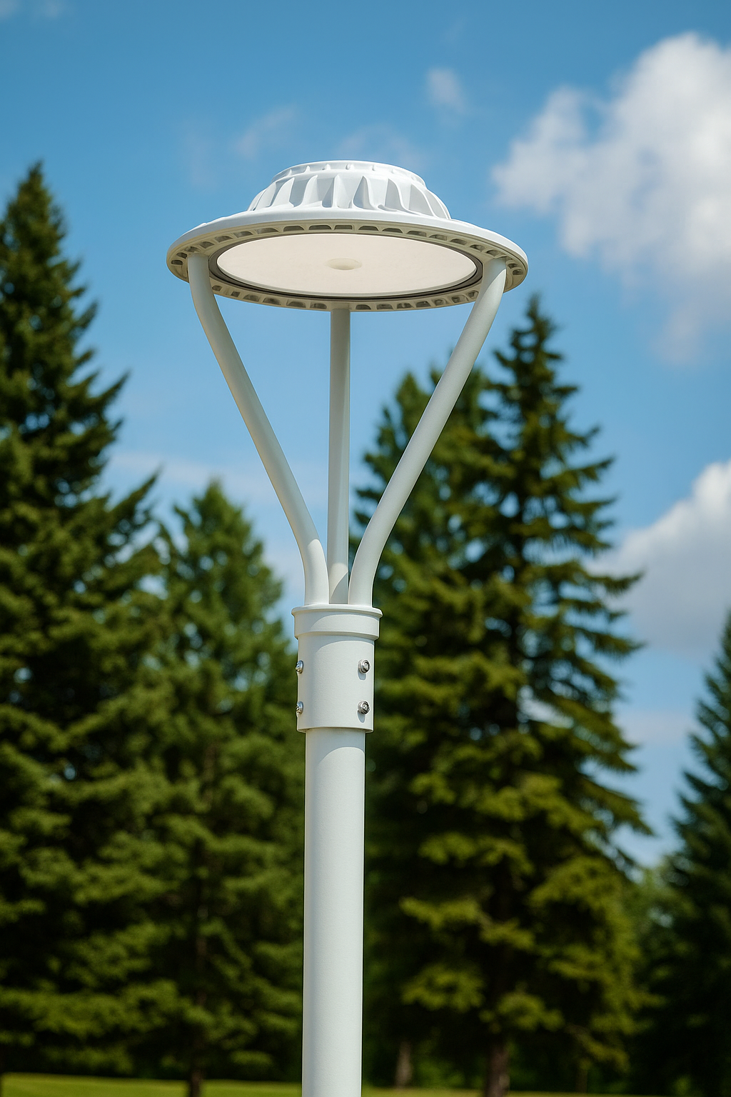 Post Top Area Light - Die-Cast Alluminum - White - CCT - 75W - 100W - 150W - 100-277ACV - BBR