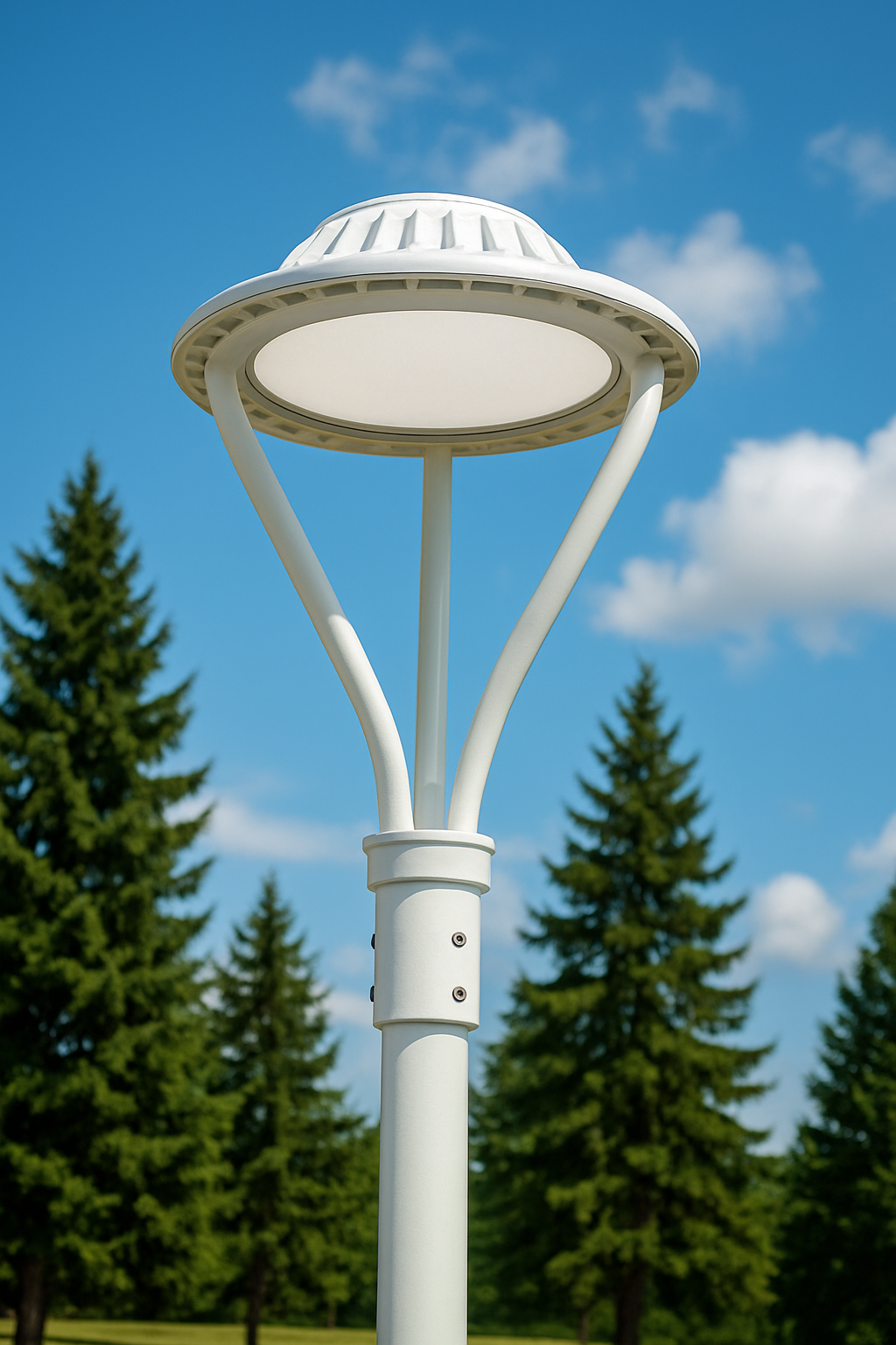 Post Top Area Light - Die-Cast Alluminum - White - CCT - 75W - 100W - 150W - 100-277ACV - BBR