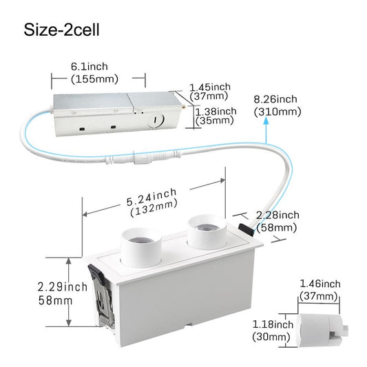 Led Module light 2 head pull - 6W - 5CCT - JXLTXH02