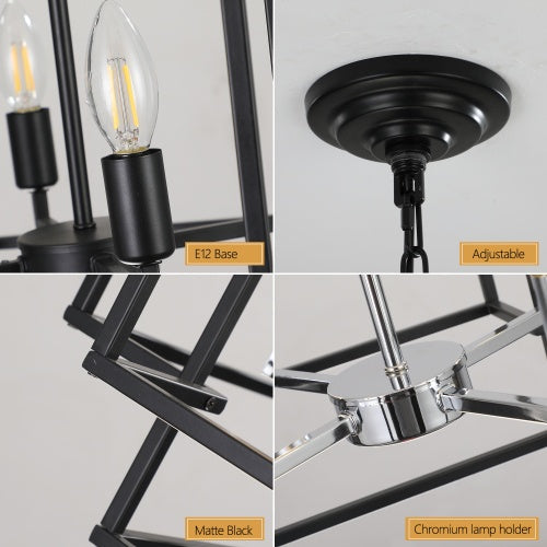 8 Lantern Tiered Chandeliers, Industrial Farmhouse Chandeliers Unavailable Platforms- CJDS