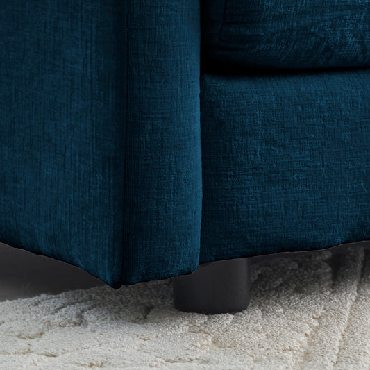 2 Seater Loveseat And Chair Set, 2 Piece Sofa & Chair Set, Loveseat And Accent Chair , 2-Piece Upholstered Chenille Sofa Living Room Couch Furniture1-2 Seat ,Blue Chenille