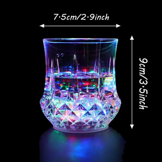 2 Packs Light Up Cups Liquid Activated Multicolor LED Glasses Light Up Drinking Shot Glasses,Glowing Wine Glasses Led Flashing Cups,Favors Adults Shot Cups For Party,Bar,Disco