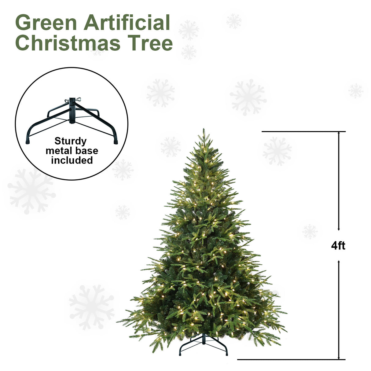 PVC Christmas Tree, Christmas Decorations, Green, With Lights - CJDS - CC