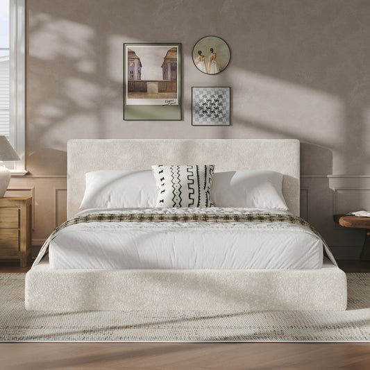 AirFrame Queen Frameless Bed Surround, 8.7 Cloud Upholstered Sponge Cushion, Easy Assembly Excluding Bed Frame, Off-white.