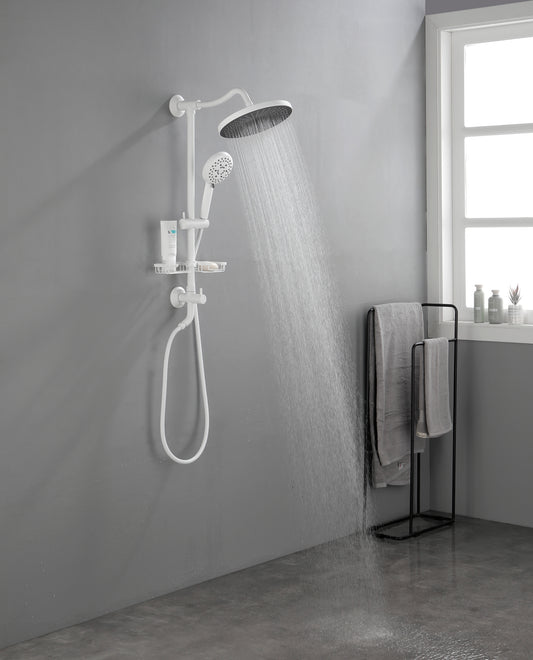 ShowerSpas Shower System, With 10 Rain Showerhead, 4-Function Hand Shower, Adjustable Slide Bar And Soap Dish