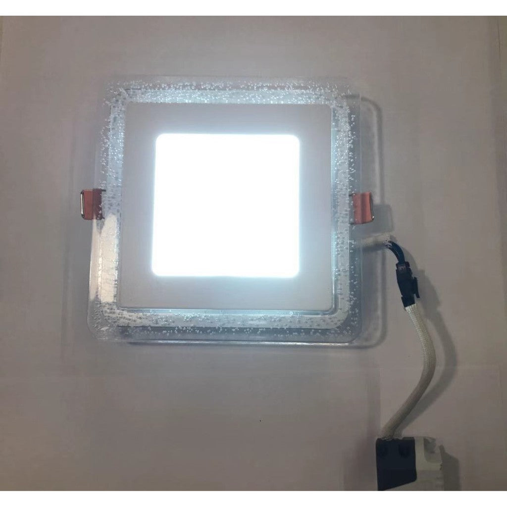 Experience the Magic of Color LED Border Downlight - Stunning Slim Panel Square 4"Design with Striking - Unleash Your Creative Glow! Blue & White Bubble