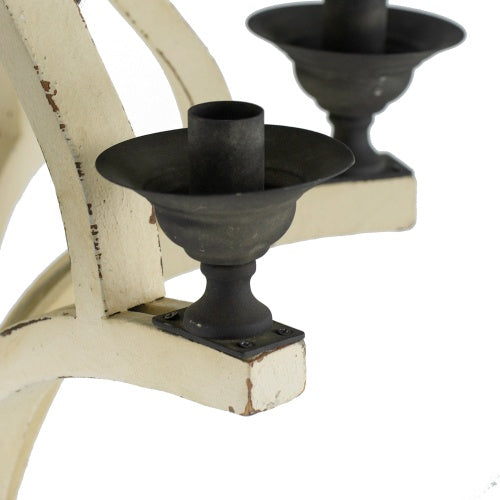 6 - Light Wood Chandelier With Adjustable Chain For Kitchen, Dining Hall Entrance, Bulb Not Included - CJDS