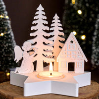 Christmas Decor Star Candle Holder Silicone Mold DIY Christmas Tree Angel Elk Santa Claus Candlestick Plaster Resin Craft Molds