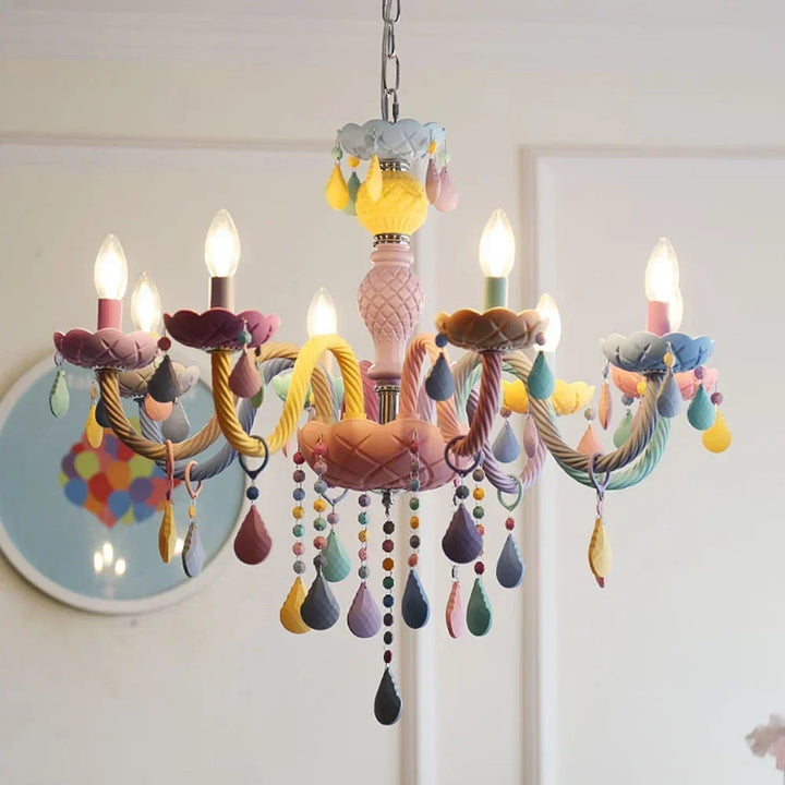 Modern Children's Room Ceiling Chandeliers Color Drop Art Led Lights Kids Boys Girls Bedroom Pendant Lamps Lustre Home-appliance