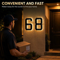 9/6.7/4.7In Solar-Powered Illuminated Outdoor Address Signs - IP54 Waterproof Auto On/Off LED House Numbers Plaque,Modern Farmhouse Home Decor, DIY Personalized Exterior Door Addressing Accessory