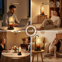2 Pack Candle Warmer Lamp with Timer,Dimmable,Adjustable Height