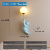 Cartoon Polar Bear LED Sconce Light Creative Wall Lighting Lampe Murale for Family Theme Hotel Kid Children Bedroom Wall Lamps