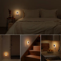 6-Pack Plastic Compact 0.5W Ultra-Energy-Saving Smart LED Night Lamps, Auto Sensor Dusk-To-Dawn Warm Plug-In, Auto-On/Off Nursery-Friendly Hands-Free Home Accessory, 6Pack Whole-Home Lights for Bedroom Decorative Atmosphere Lighting
