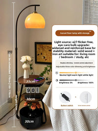 Floor lamp, antique bedroom bedside table, integrated grapefruit lamp, ambient coffee table next to the sofa in the living room