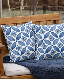 2 Pack Outdoor Throw Pillows, Waterproof & Fade-Resistant Patio Cushions For Garden, Porch, Poolside Furniture - Soft & Comfortable Decorative Pillow Covers 18x18 Inch, Soft Slate Blue