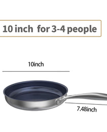 Titanium Alloy Stainless Steel 10-inch PFAS-Free PFOA-Free Non-Stick Pan Dishwasher-Safe Oven-Safe Suitable For All Stovetop Cookware