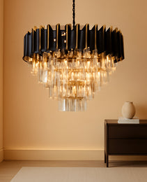 20-Inch Ultra Modern Crystal Chandelier Smoke Gray