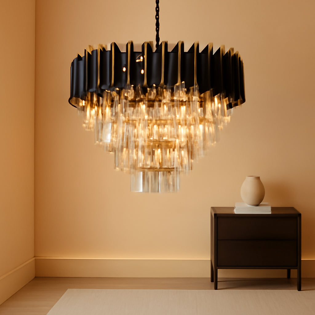 20-Inch Ultra Modern Crystal Chandelier Smoke Gray