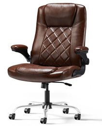 Leather Executive Office Chair With Arm & Rocking Function