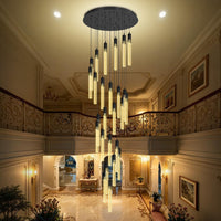 5-Lights Rectangular Pendant Lights for Kitchen Island Black Linear Crystal Chandelier Modern Chandeliers for Kitchen Island Dining Room