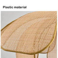 Retro Rural Hand-woven Natural Rattan Petal Chandelier Japanese-Southeast Asian Dining Room Bedroom Chandelier Artistic Atmosp