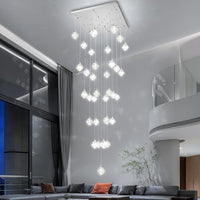 20-Light Modern Chandelier for Foyer Crystal Chandeliers for Living Room Gold Pendant Light Fixture Staircase Chandelier for High Ceilings Dimmable LED Hanging Light with Remote