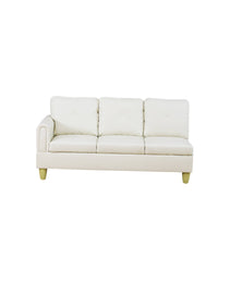 Pickup Only--White Faux Leather 3-Piece Living Room Sofa Set