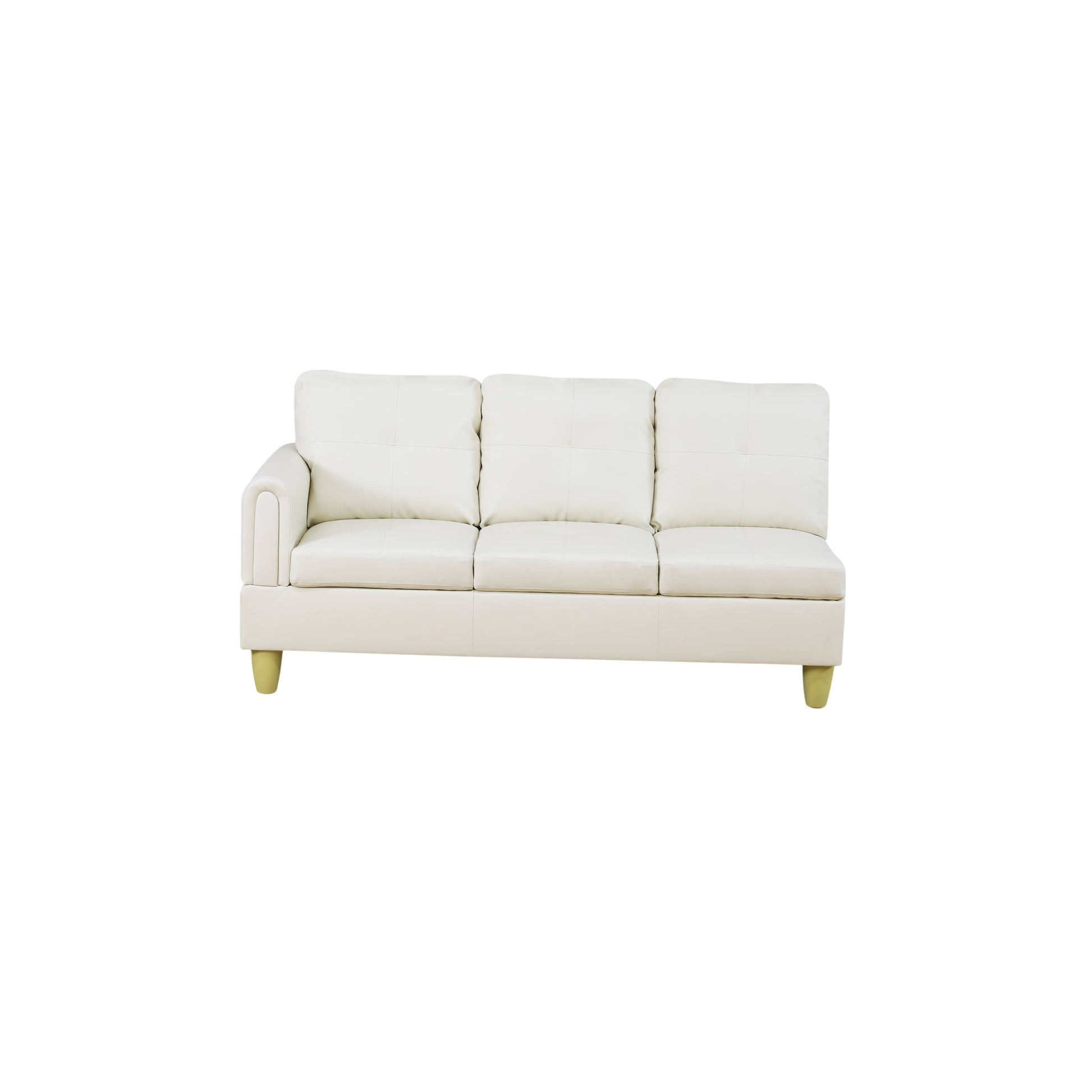 Pickup Only--White Faux Leather 3-Piece Living Room Sofa Set