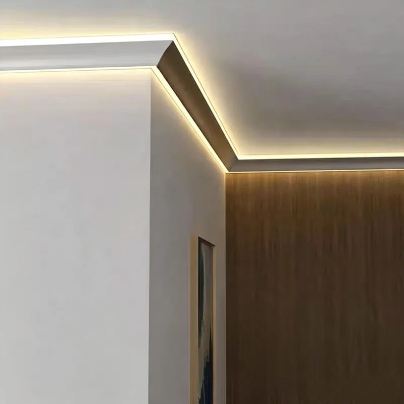 Double Side Emitting Ceiling Corner Led Aluminum Profile Channel No False Wall Washer Gypsum Line Home Ambient Strip Light