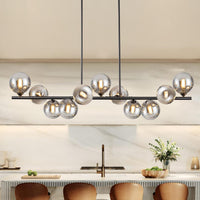 Large Sputnik Chandelier 47.2" Black Modern Smoked Glass Chandelier