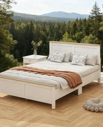 White Full Bed Frame With Headboard