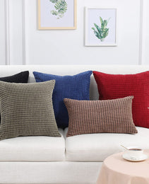 Corduroy Pillow Covers Super Soft Boho Striped Pillow Covers Broadside Decorative Textured Christmas Throw Pillows For Couch Cushion Livingroom