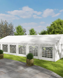 20’ x 40’ Party Tent, Outdoor Canopy Tent with Removable Sidewalls, 12 Windows for Parties, Wedding, Events, BBQ, White