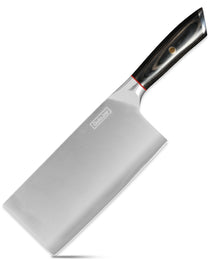 Qulajoy Meat Cleaver Knife - 7.3 Inch High Carbon Stainless Steel Butcher Knife For Meat Cutting Slicing Vegetables- Professional Chopper Knife For Home Kitchen Chef Knife