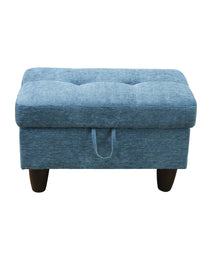Pickup Only--Blue Flannel 3-Piece Living Room Sofa Set
