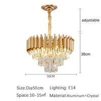 Luxury Crystal Ceiling Chandelier Lighting Modern Living Room Lights Lustre Indoor Bedroom Home Decor Led Hanging Pendant Lamp