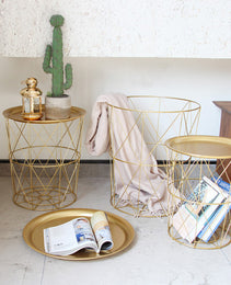 Simple Iron Art Small Coffee Table Side Several Bedroom Small Round Table