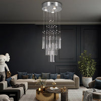 11.8 in Small Crystal Chandelier, 33.5 in High Ceiling Light