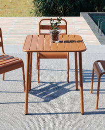 Sera Square Table Outdoor  Red Courtyard Table Villa Open Air Dining Table Waterproof Table Retro American Modern Simple Balcony Table Coffee Table