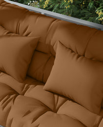 59" Tufted Bench Cushions & Throw Pillows, Replacement Bench Seat Pad, Back & 2 Pillows for Outdoor Furniture, Tan