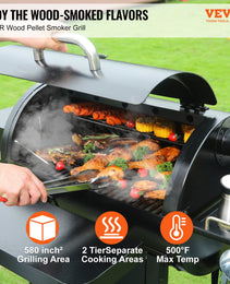 53 Inch Portable Charcoal Grill, Propane Gas Grills With Cover And Cart, Heavy Duty Iron BBQ Grill, Mini Tabletop Smoker For Outdoor Cooking, Barbecue Camping, Picnic, Patio, And Backyard, Black