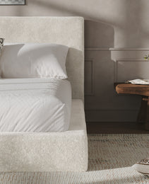 AirFrame Queen Frameless Bed Surround, 8.7  Cloud Upholstered Sponge Cushion, Easy Assembly Excluding Bed Frame, Off-white.