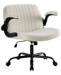 Office Chair With Wheels, Wide-leg Cross-style Desk Chair, Adjustable Rotating Chair With Flip-up Armrests