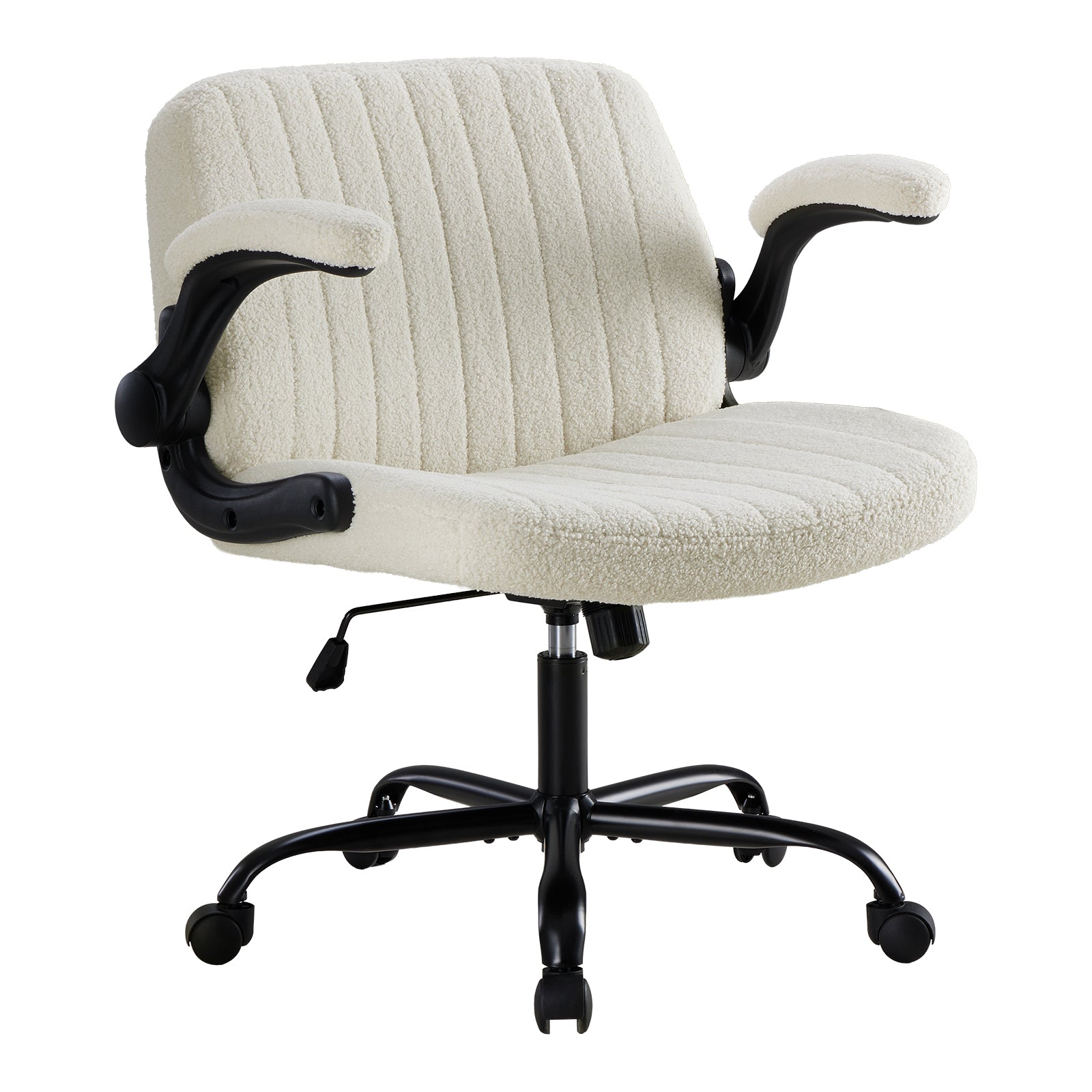 Office Chair With Wheels, Wide-leg Cross-style Desk Chair, Adjustable Rotating Chair With Flip-up Armrests