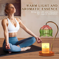 Pink&Green Candle Warmer Lamp W/Timer, Christmas Birthday Gifts for Women