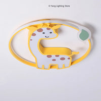 Designer  Led Ceiling Light Girl Bedroom Chandelier Kids Baby Boy Room Decor Cute Giraffe Ceiling Lamp Plafon RC Dimmable