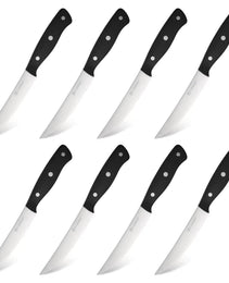 8-Piece 4.5-Inch Steak Knife Set, Carbon Steel Double Bevel, With Eco-Friendly POM Handles And Gift Box
