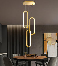 Modern LED Chandeliers for Foyer Entryway High Ceiling Long Staircase Chandeliers Dimmable Dimmable Flush Mount High Villa Foyer 2700K-6000K